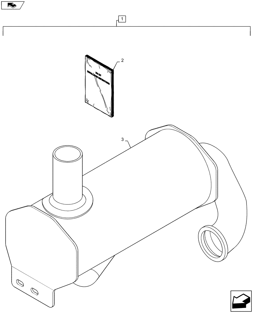 Схема запчастей Case 590SN - (88.010.02) - DIA KIT, FIELD, SPARK ARRESTED MUFFLER TIER 3 (88) - ACCESSORIES