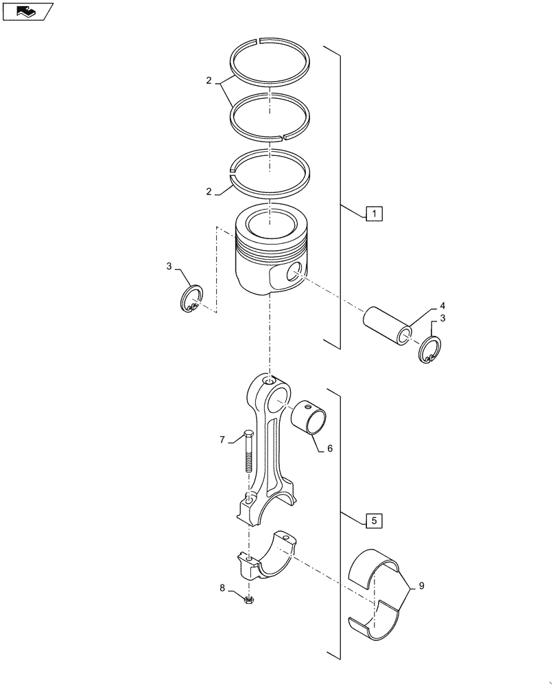 Схема запчастей Case SV185 - (10.105.AB) - PISTON & CONNECTING ROD (10) - ENGINE