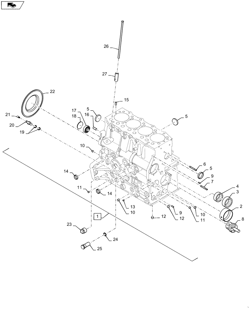 Схема запчастей Case SR175 - (10.001.AB) - ENGINE CRANKCASE (10) - ENGINE