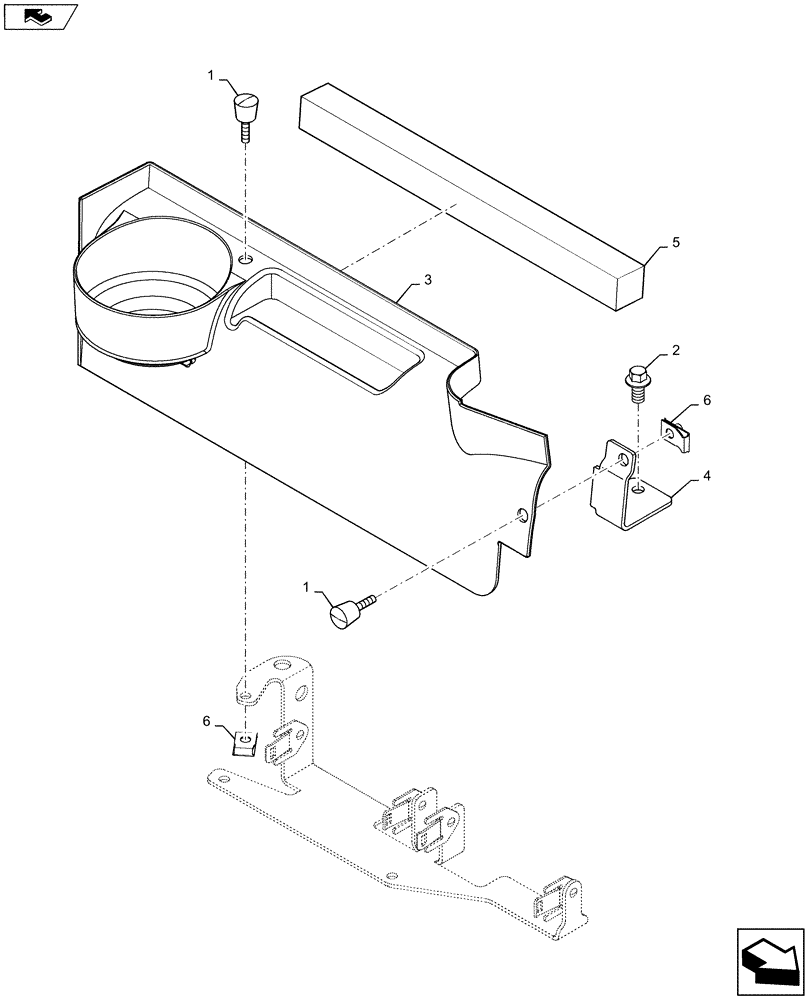 Схема запчастей Case SR175 - (90.160.AM) - FUSE COVER ASSY AND CUP HOLDER (90) - PLATFORM, CAB, BODYWORK AND DECALS