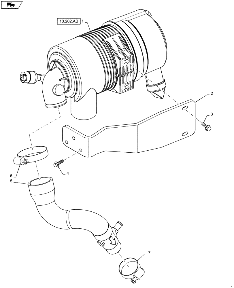 Схема запчастей Case SR175 - (10.202.AD) - AIR CLEANER - AIR INTAKE PARTS (10) - ENGINE