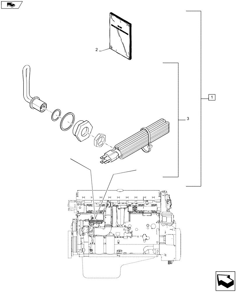 Схема запчастей Case 340B - (88.010.01) - DIA KIT, HEATER 110V ENGINE COOLANT (19) - OPTIONS