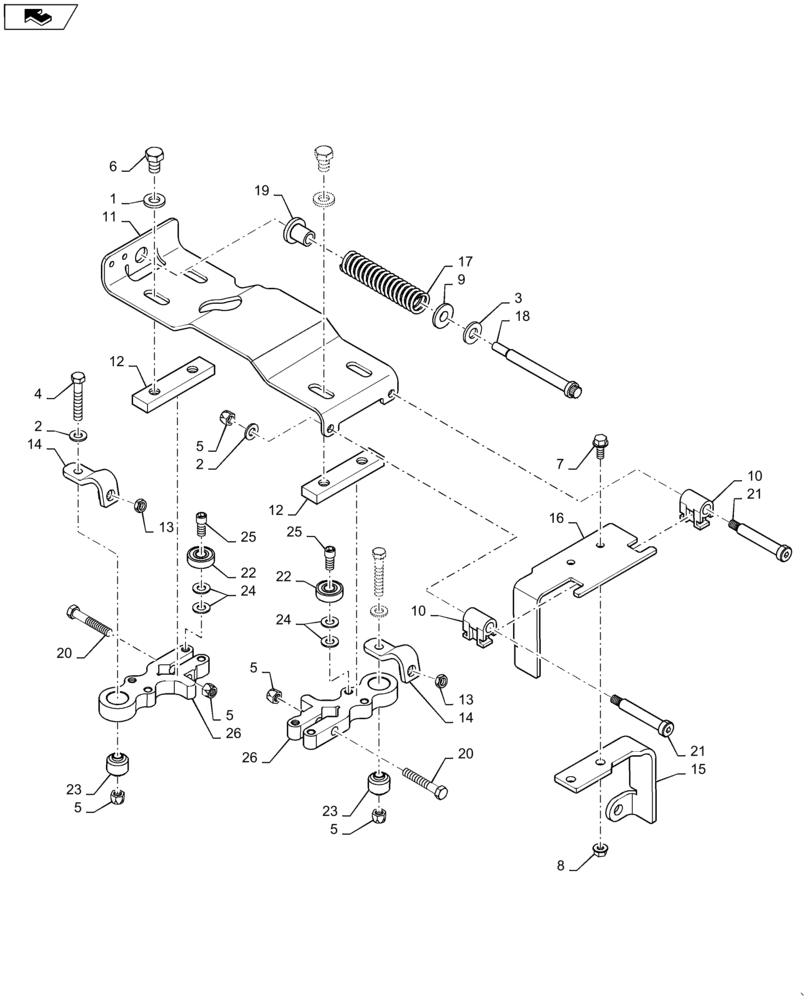 Схема запчастей Case SR130 - (29.200.AM[04]) - MANUAL CENTERING, FOOT CONTROLS - 04-FEB-2015 AND BEFORE (29) - HYDROSTATIC DRIVE