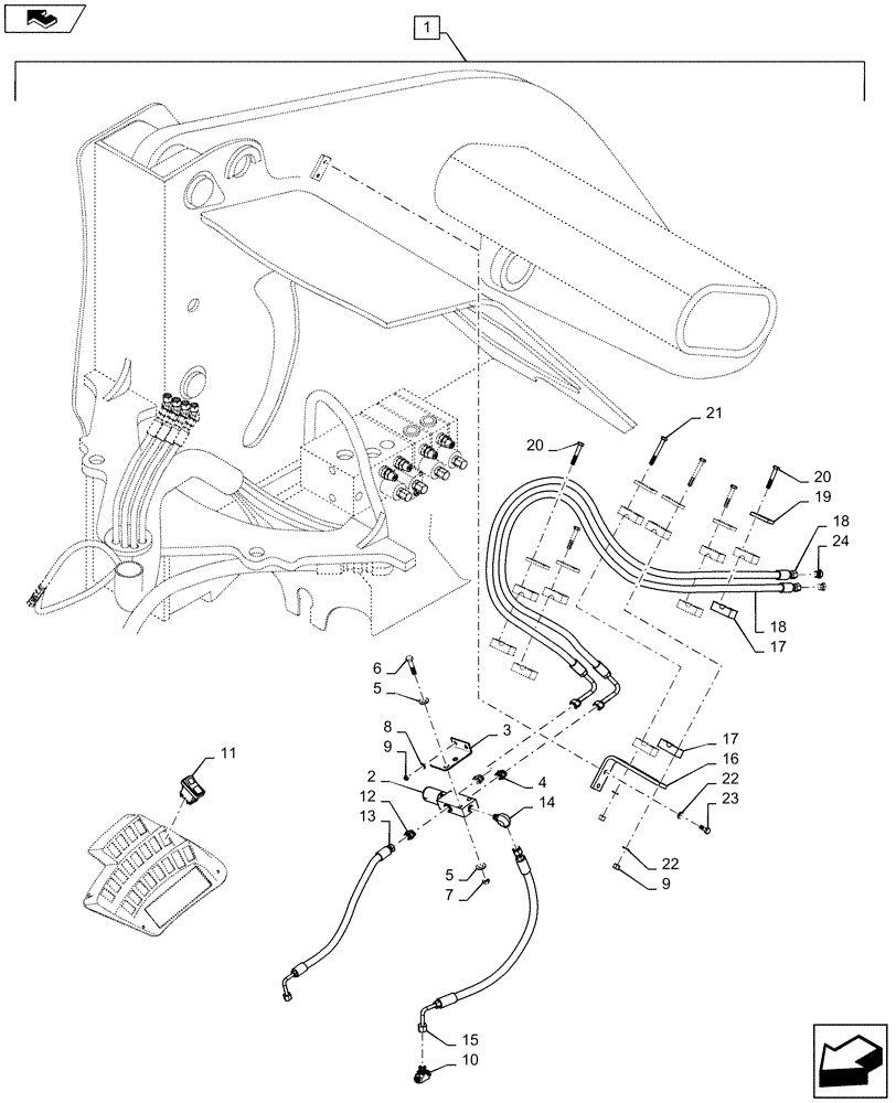 Схема запчастей Case 821E - (88.035.02) - DIA KIT, FIELD LOCKING HYDRAULICS (08) - HYDRAULICS