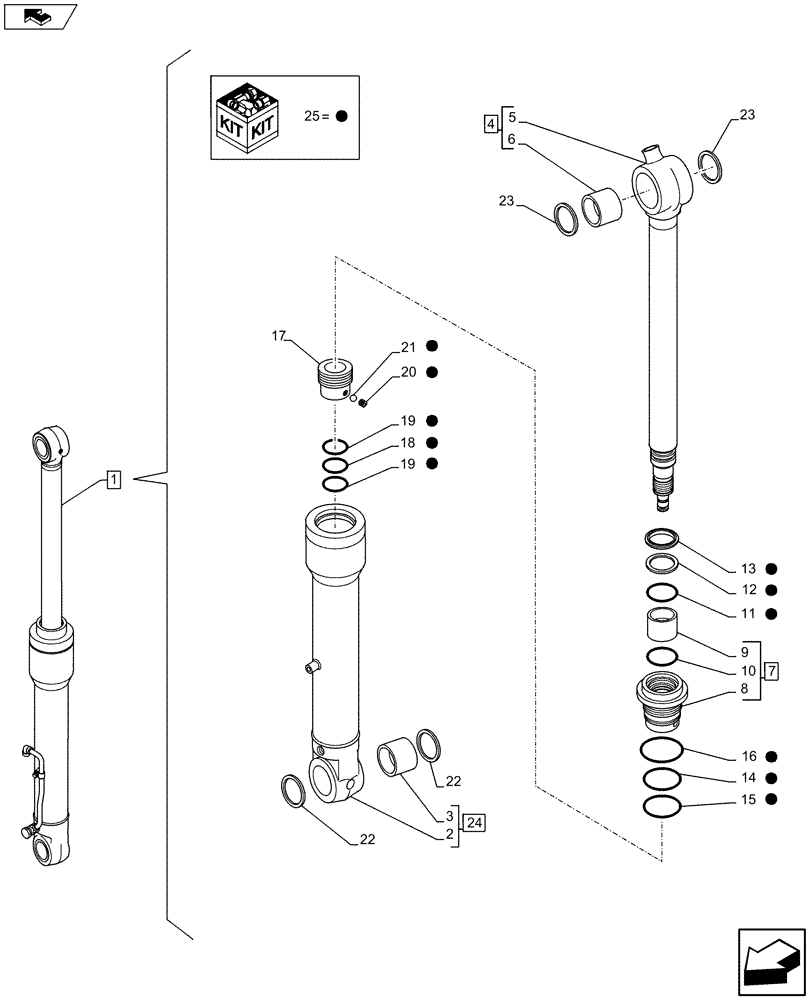 Схема запчастей Case CX75C SR - (35.738.AA[01]) - VAR - 781172 - BUCKET CYLINDER (35) - HYDRAULIC SYSTEMS