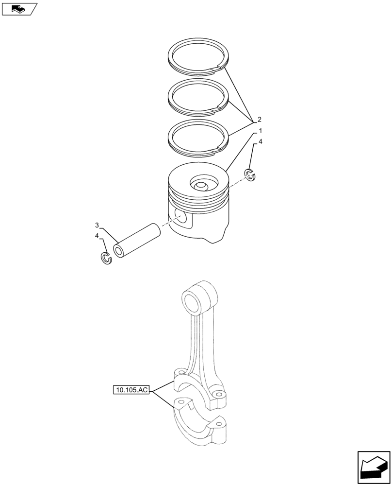 Схема запчастей Case CX75C SR - (10.105.AG) - PISTON (10) - ENGINE