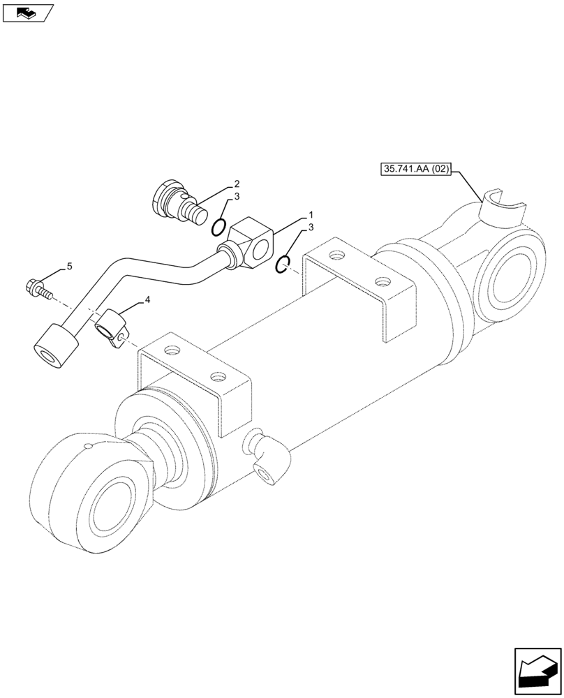 Схема запчастей Case CX75C SR - (35.741.AJ[03]) - DOZER BLADE CYLINDER LINE (35) - HYDRAULIC SYSTEMS