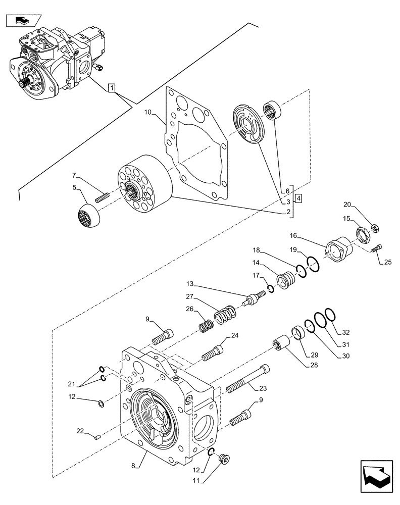 Схема запчастей Case CX75C SR - (35.106.AD[10]) - PUMP (35) - HYDRAULIC SYSTEMS