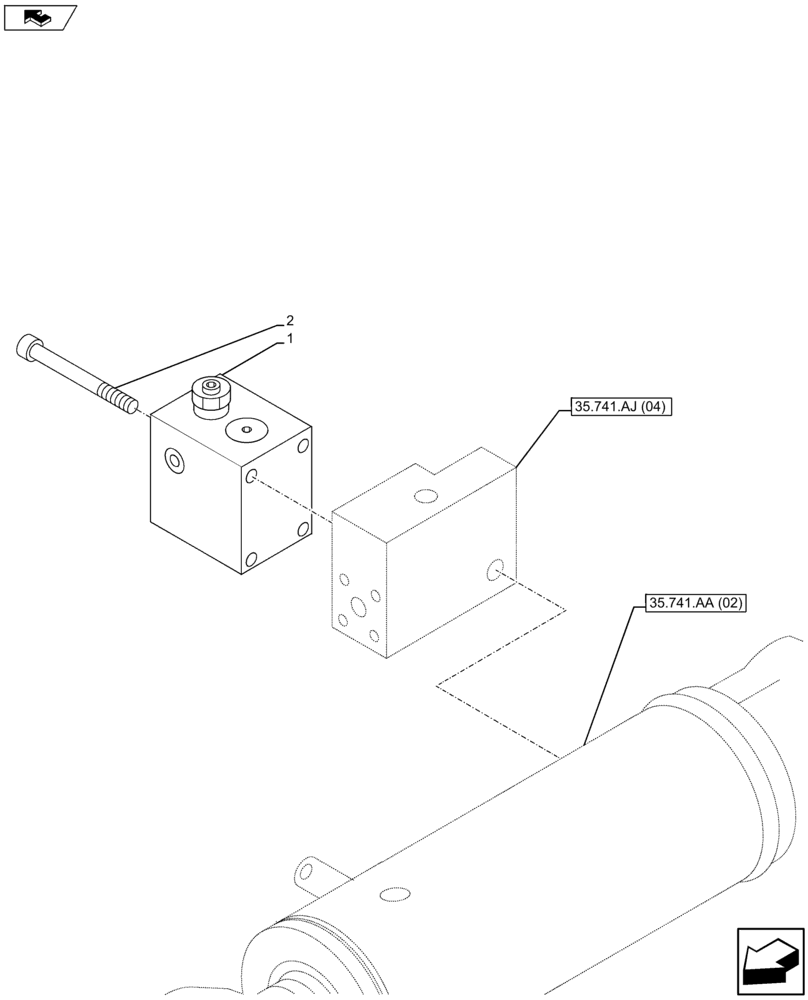 Схема запчастей Case CX75C SR - (35.741.AL) - VAR - 481064 - STABILIZER BLADE VALVE (35) - HYDRAULIC SYSTEMS