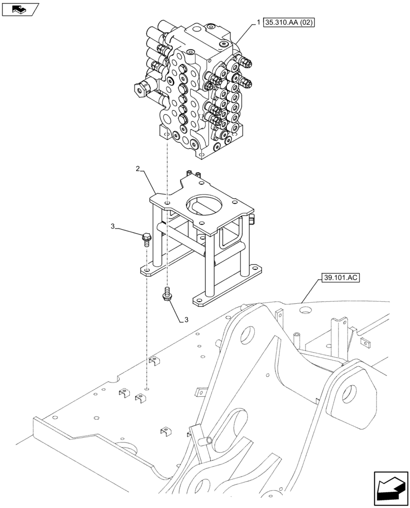 Схема запчастей Case CX75C SR - (35.310.AA[01]) - CONTROL VALVE (35) - HYDRAULIC SYSTEMS