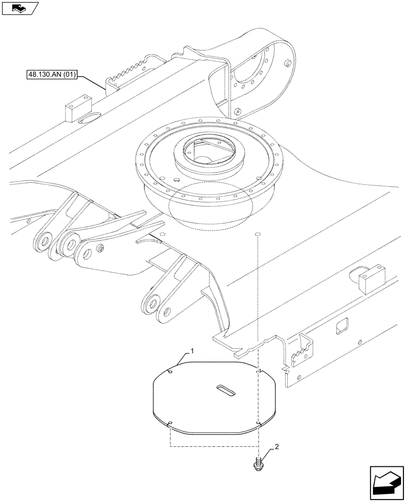 Схема запчастей Case CX75C SR - (90.130.AA) - TRACK FRAME GUARDS (90) - PLATFORM, CAB, BODYWORK AND DECALS