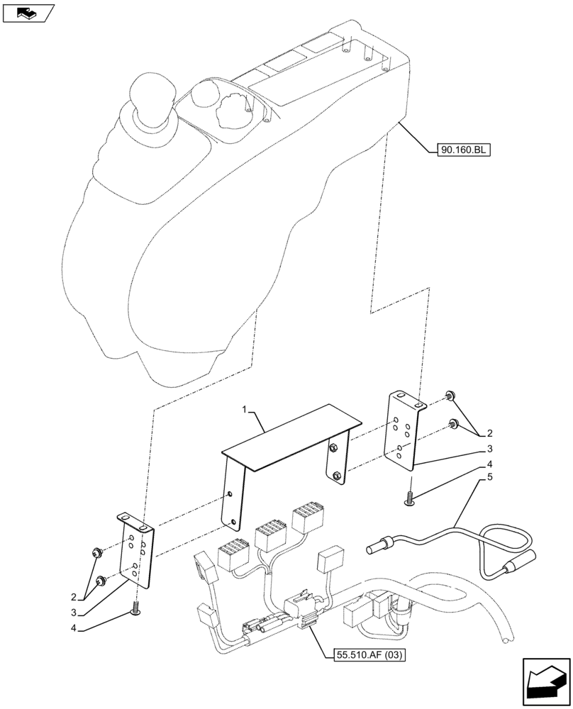 Схема запчастей Case CX80C - (55.512.AA[02]) - VAR - 781791 - RADIO SET (55) - ELECTRICAL SYSTEMS