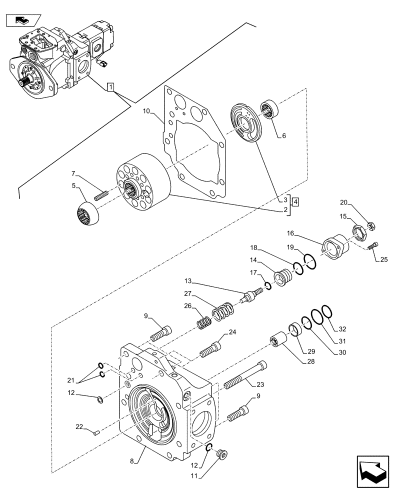 Схема запчастей Case CX75C SR - (35.106.AD[05]) - VAR - 461863 - PUMP (35) - HYDRAULIC SYSTEMS