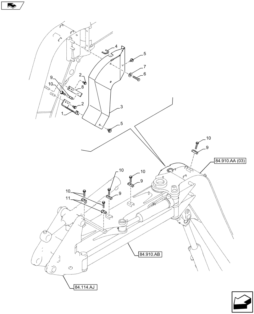 Схема запчастей Case CX75C SR - (35.737.AE[08]) - VAR - 461025, 461866 - DIPPER CYLINDER LINE (35) - HYDRAULIC SYSTEMS