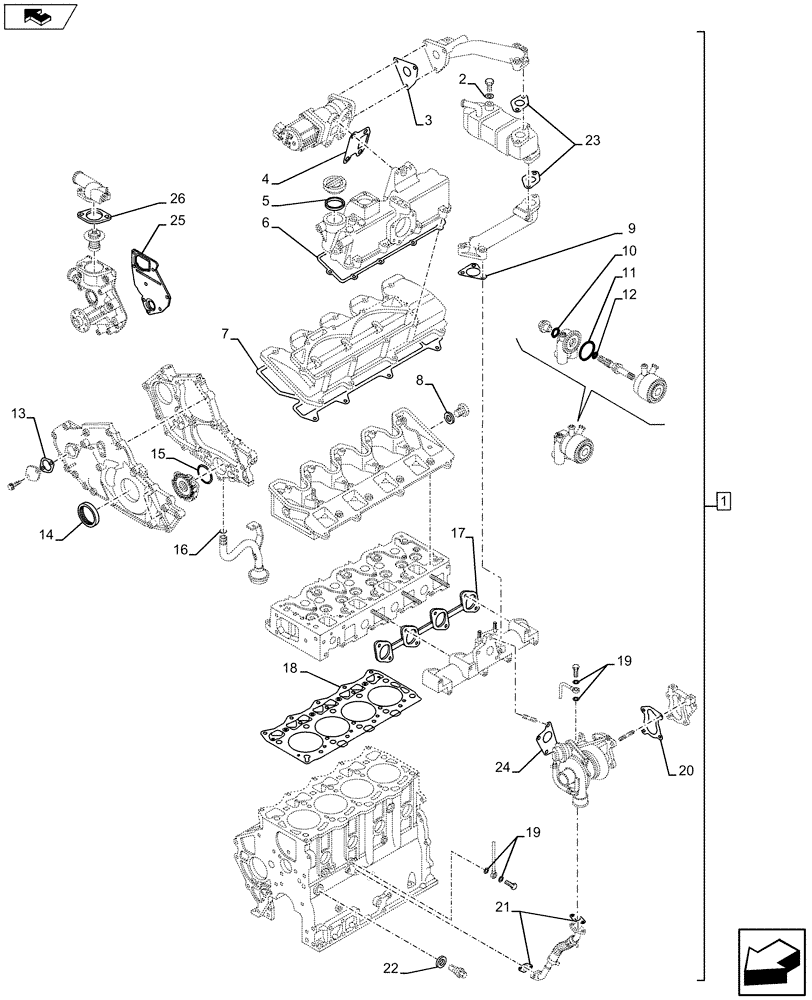 Схема запчастей Case CX75C SR - (10.001.AD[02]) - ENGINE (10) - ENGINE