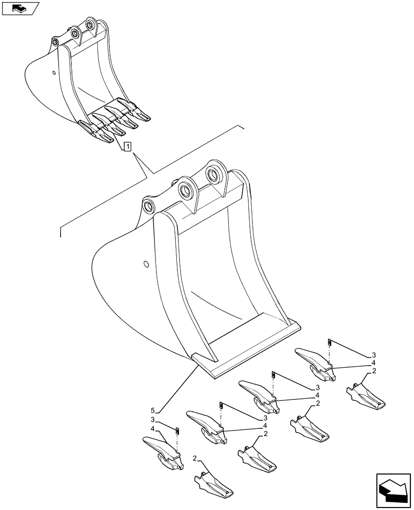 Схема запчастей Case CX75C SR - (84.100.AB[07]) - BUCKET (L=750MM) (84) - BOOMS, DIPPERS & BUCKETS