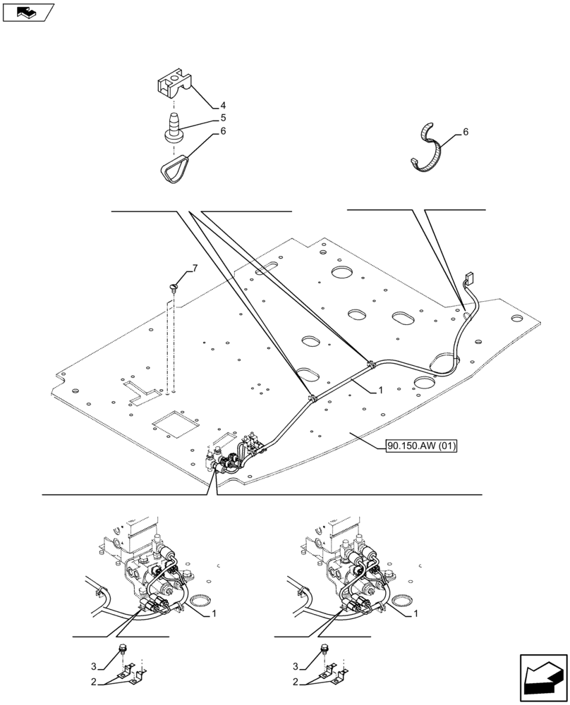 Схема запчастей Case CX75C SR - (55.510.BO[03]) - VAR - 461025 - WIRE HARNESS, PLATFORM (55) - ELECTRICAL SYSTEMS