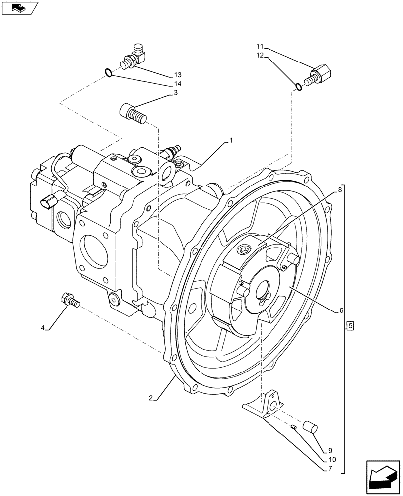 Схема запчастей Case CX75C SR - (35.106.AD[01]) - VAR - 461863 - PUMP (35) - HYDRAULIC SYSTEMS