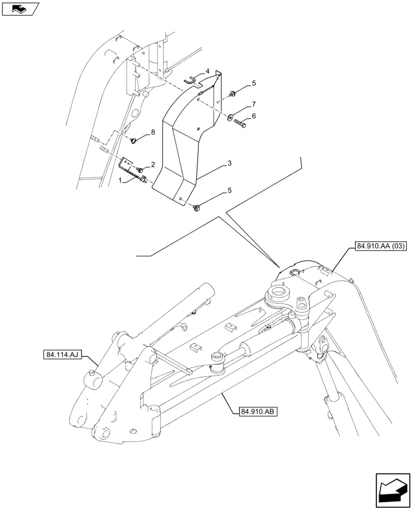 Схема запчастей Case CX75C SR - (35.737.AE[06]) - VAR - 461025, 481064 - DIPPER CYLINDER LINE (35) - HYDRAULIC SYSTEMS