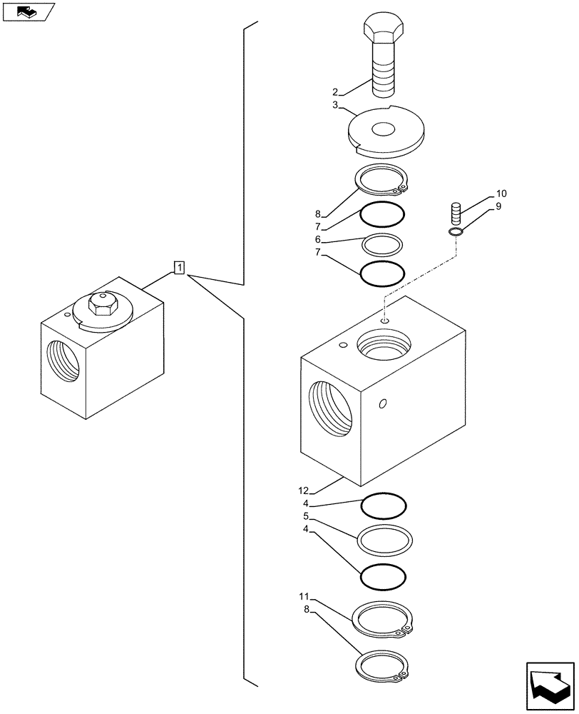 Схема запчастей Case CX75C SR - (35.360.AL[02]) - VAR - 461863, 461025 - STOP VALVE (35) - HYDRAULIC SYSTEMS