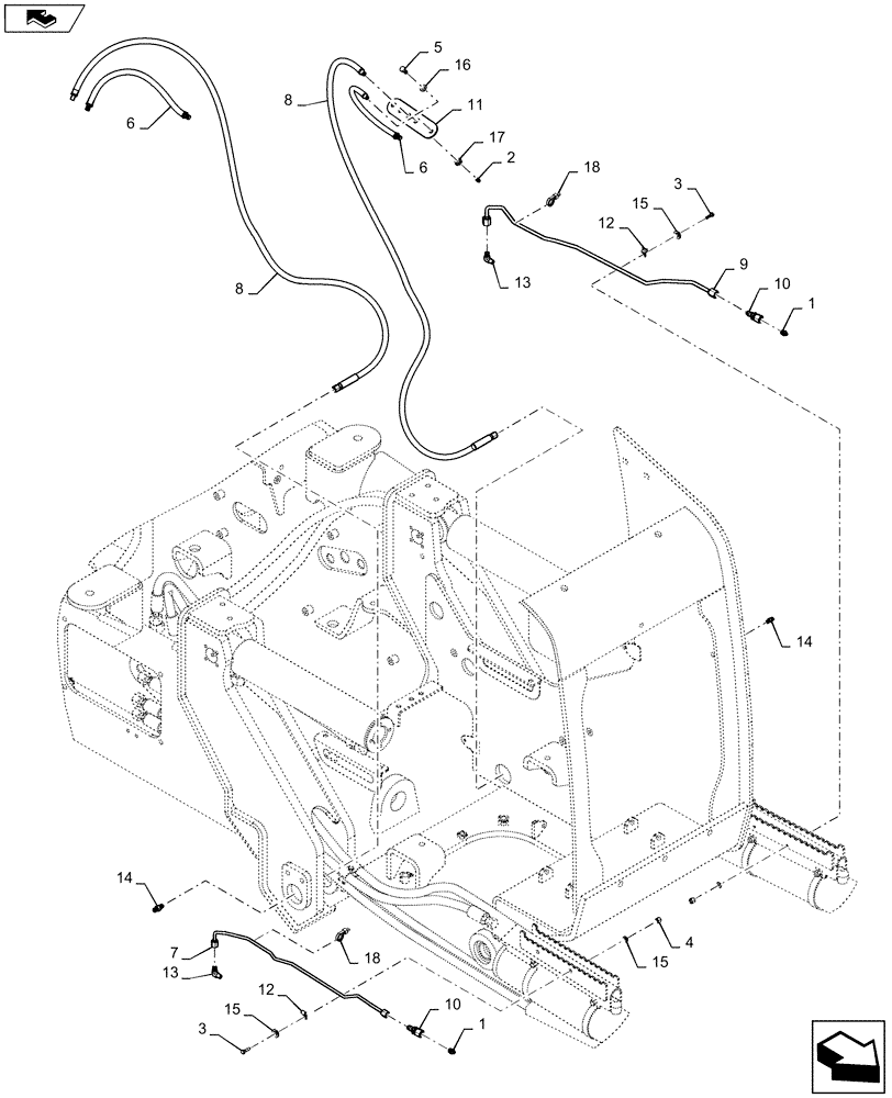 Схема запчастей Case 1150M WT/LGP - (71.460.AB[01]) - LUBRICATION LINE (71) - LUBRICATION SYSTEM