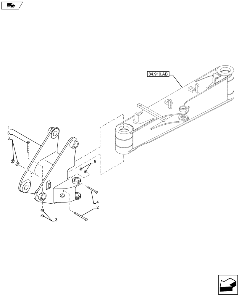 Схема запчастей Case CX75C SR - (84.114.AJ) - VAR - 461559, 481064, 461025 - BOOM AND SWING SUPPORT (84) - BOOMS, DIPPERS & BUCKETS