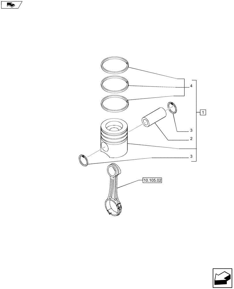 Схема запчастей Case F4GE9454K J604 - (10.105.01) - PISTON - ENGINE (2859354) (10) - ENGINE