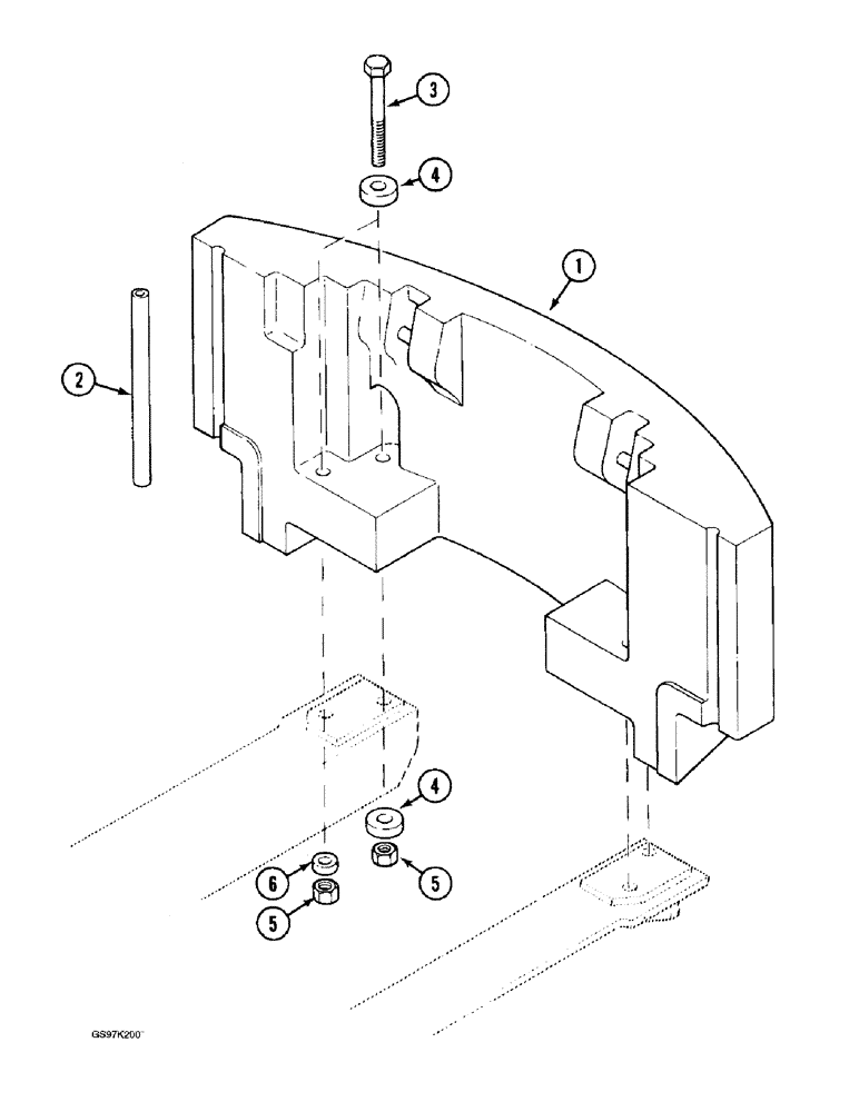 Схема запчастей Case 888 - (9A-06) - COUNTERWEIGHT (09) - CHASSIS