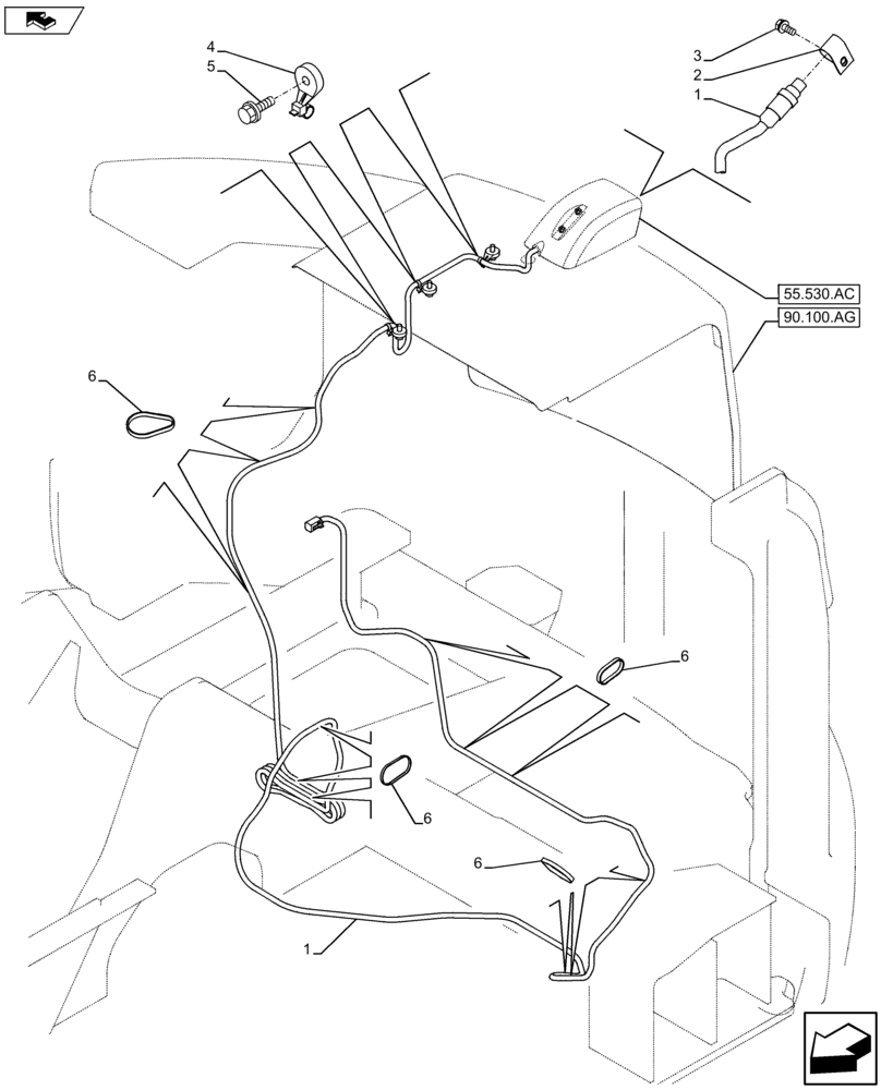 Схема запчастей Case CX75C SR - (55.530.AD) - VAR - 461504 - CAMERA WIRE HARNESS (55) - ELECTRICAL SYSTEMS