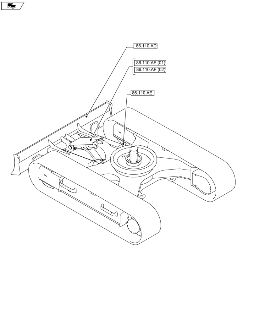 Схема запчастей Case CX75C SR - (86.000.00) - SECTION INDEX - DOZER BLADE AND ARM (86) - DOZER