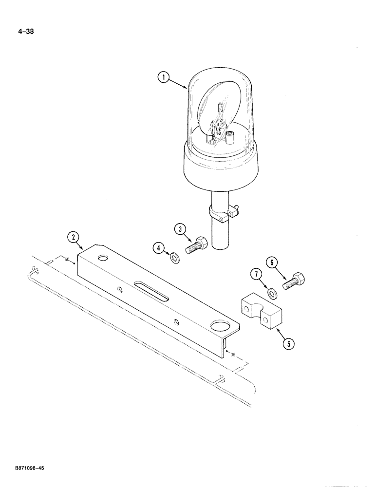 Схема запчастей Case 688 - (4-38) - ROTATING BEACON (04) - ELECTRICAL SYSTEMS