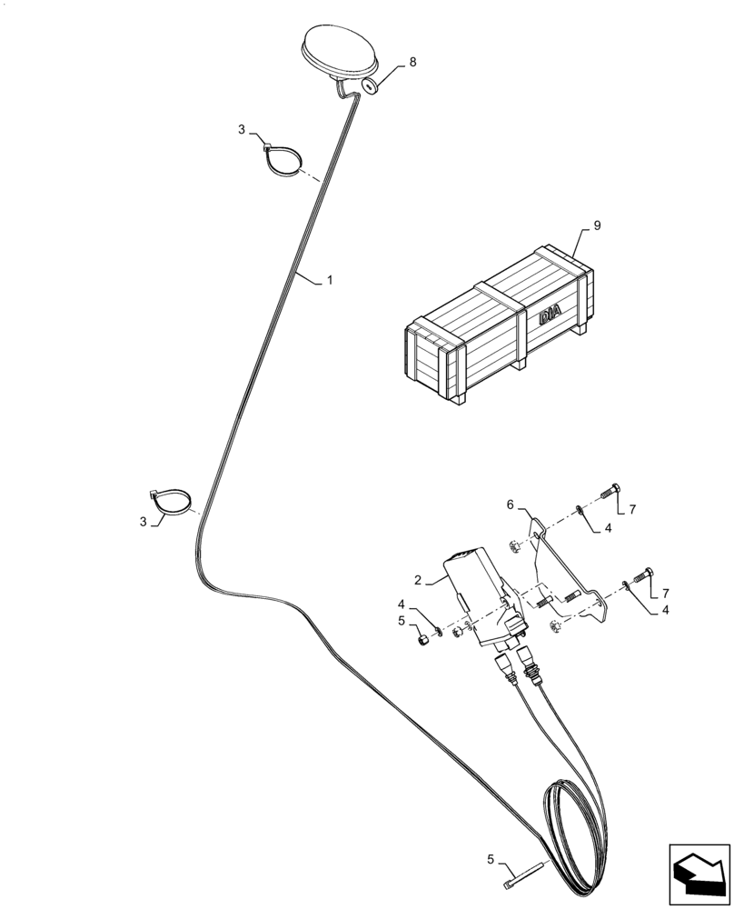 Схема запчастей Case 570NXT - (55.991.AE[01]) - TELEMATICS CANOPY (55) - ELECTRICAL SYSTEMS