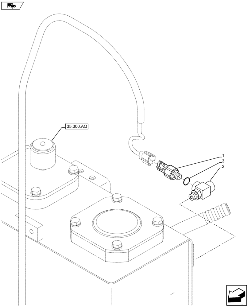 Схема запчастей Case CX80C - (55.036.AB[01]) - HYDRAULIC FLUID PRESSURE SWITCH (55) - ELECTRICAL SYSTEMS