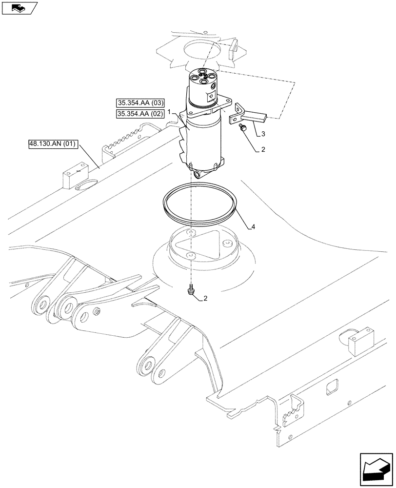 Схема запчастей Case CX75C SR - (35.354.AA[01]) - HYDRAULIC SWIVEL (35) - HYDRAULIC SYSTEMS