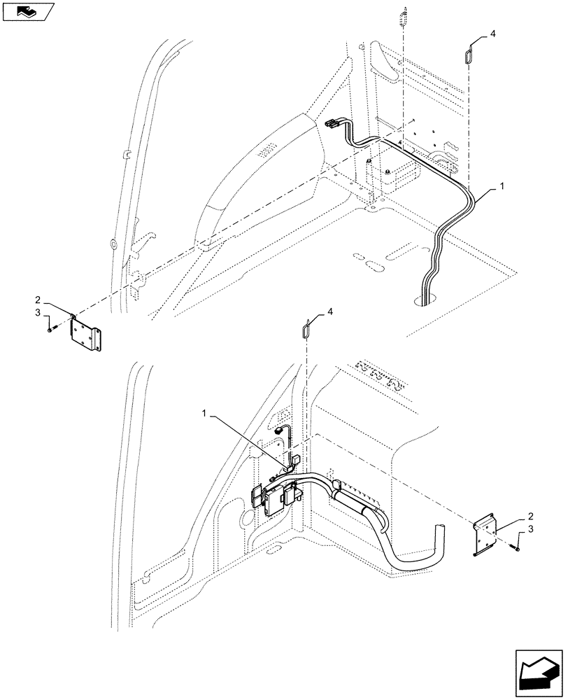 Схема запчастей Case CX235C SR - (55.991.AE[01]) - HARNESS, TELEMATIC (FACTORY INSTALL) (55) - ELECTRICAL SYSTEMS