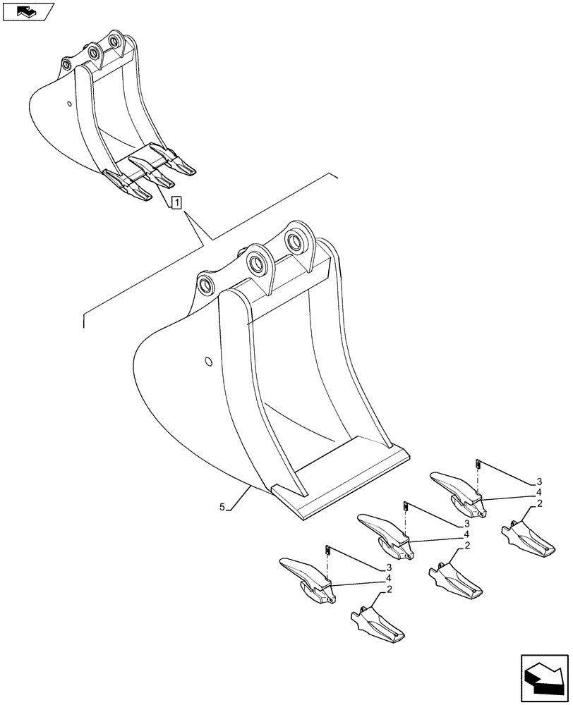 Схема запчастей Case CX75C SR - (84.100.AB[02]) - BUCKET (L=350MM) (84) - BOOMS, DIPPERS & BUCKETS