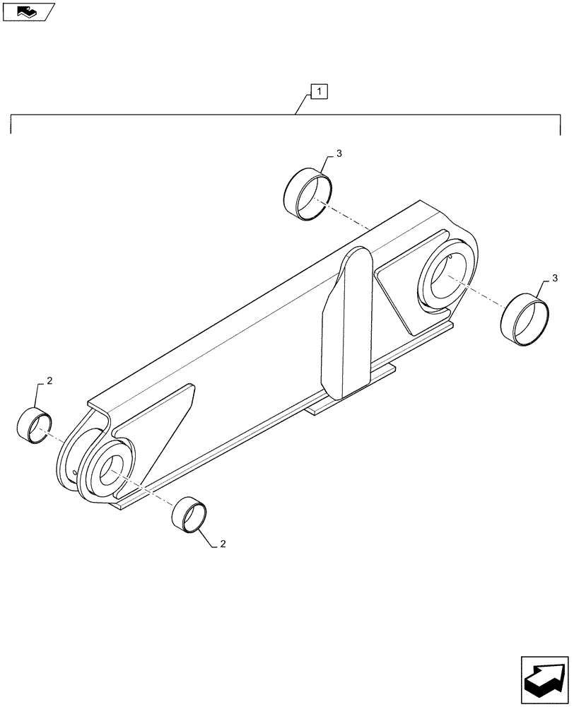 Схема запчастей Case SV185 - (82.100.AF[03]) - LH, BOOM LOWER LINK (82) - FRONT LOADER & BUCKET