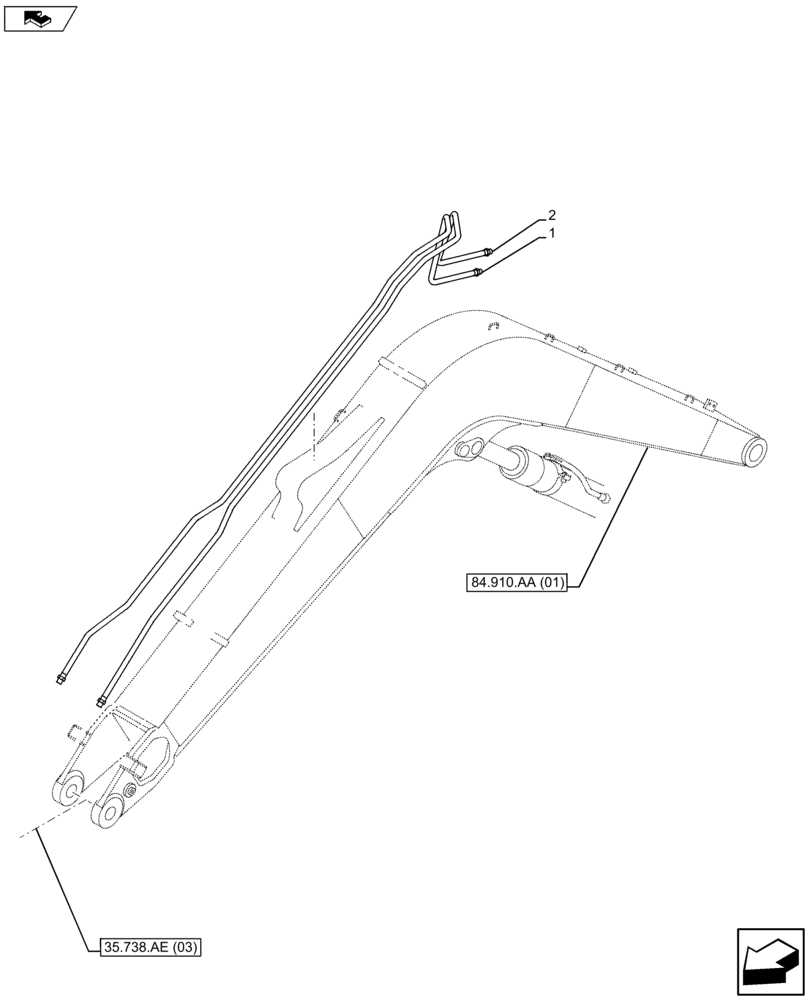 Схема запчастей Case CX75C SR - (35.738.AE[04]) - VAR - 481858, 781172, 481265 - HYDRAULIC LINE (35) - HYDRAULIC SYSTEMS