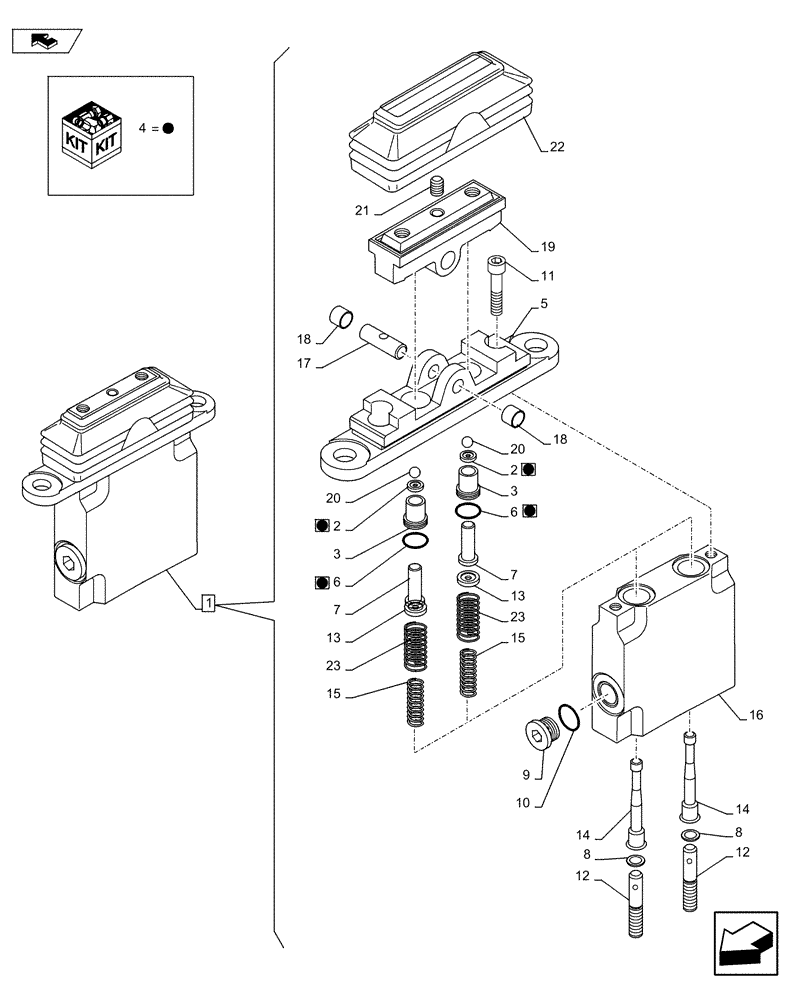 Схема запчастей Case CX75C SR - (35.356.AV[07]) - COMMAND VALVE (35) - HYDRAULIC SYSTEMS