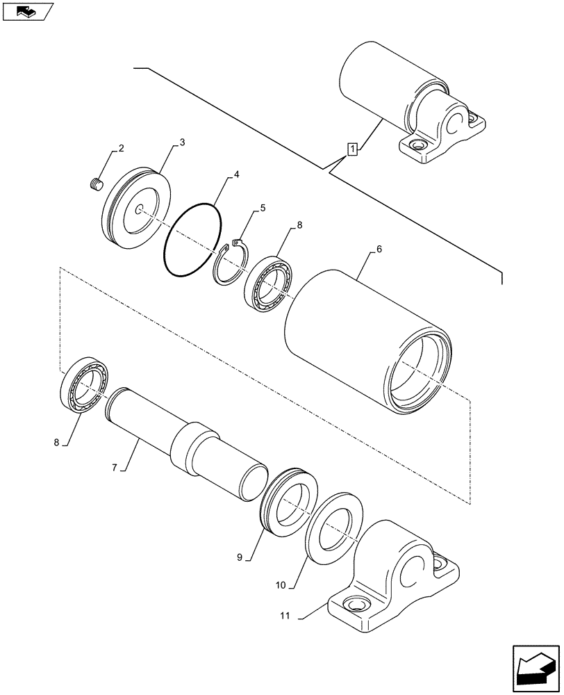 Схема запчастей Case CX75C SR - (48.138.AD[02]) - TRACK SUPPORT ROLLER (48) - TRACKS & TRACK SUSPENSION