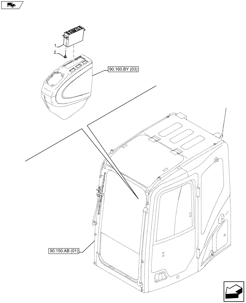 Схема запчастей Case CX80C - (55.051.AA) - AIR CONDITIONER SWITCH PANEL (55) - ELECTRICAL SYSTEMS