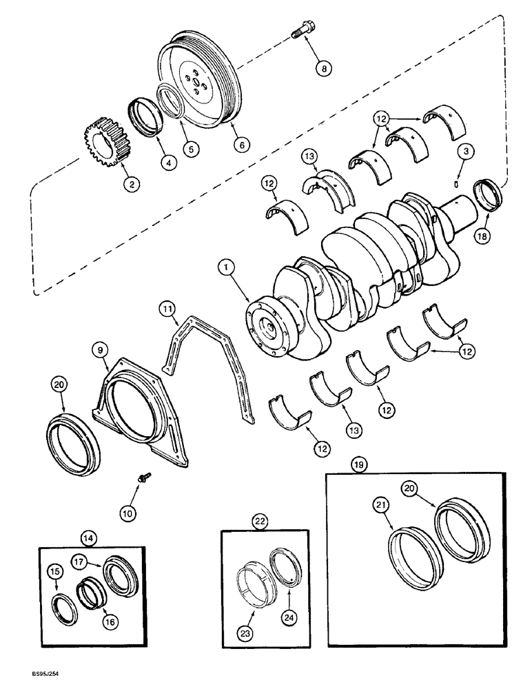 Схема запчастей Case 9010 - (2-38) - CRANKSHAFT, 4T-390 ENGINE (02) - ENGINE