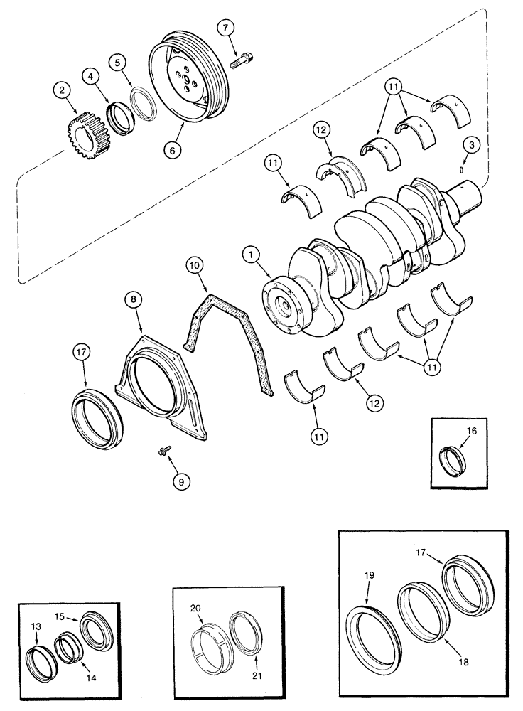 Схема запчастей Case 9020 - (2-38) - CRANKSHAFT, 4TA-390 ENGINE (02) - ENGINE