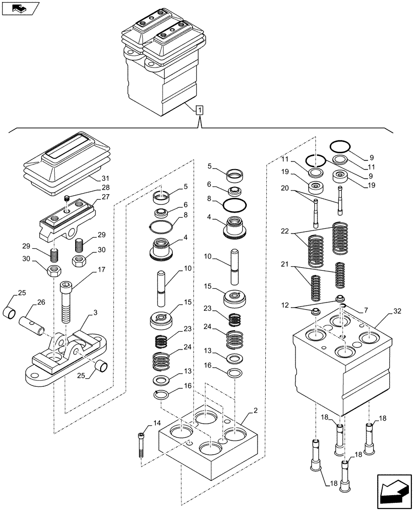 Схема запчастей Case CX80C - (35.356.AV[04]) - COMMAND VALVE (35) - HYDRAULIC SYSTEMS