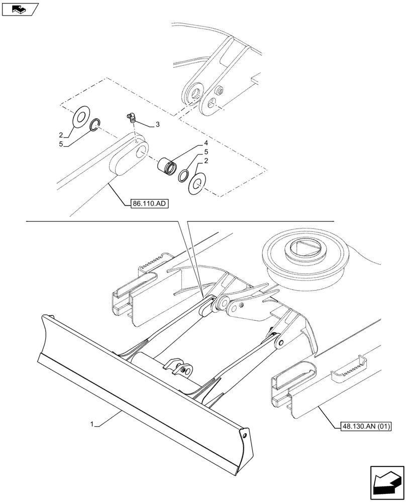 Схема запчастей Case CX75C SR - (86.110.AD) - DOZER BLADE (L=232MM) (86) - DOZER