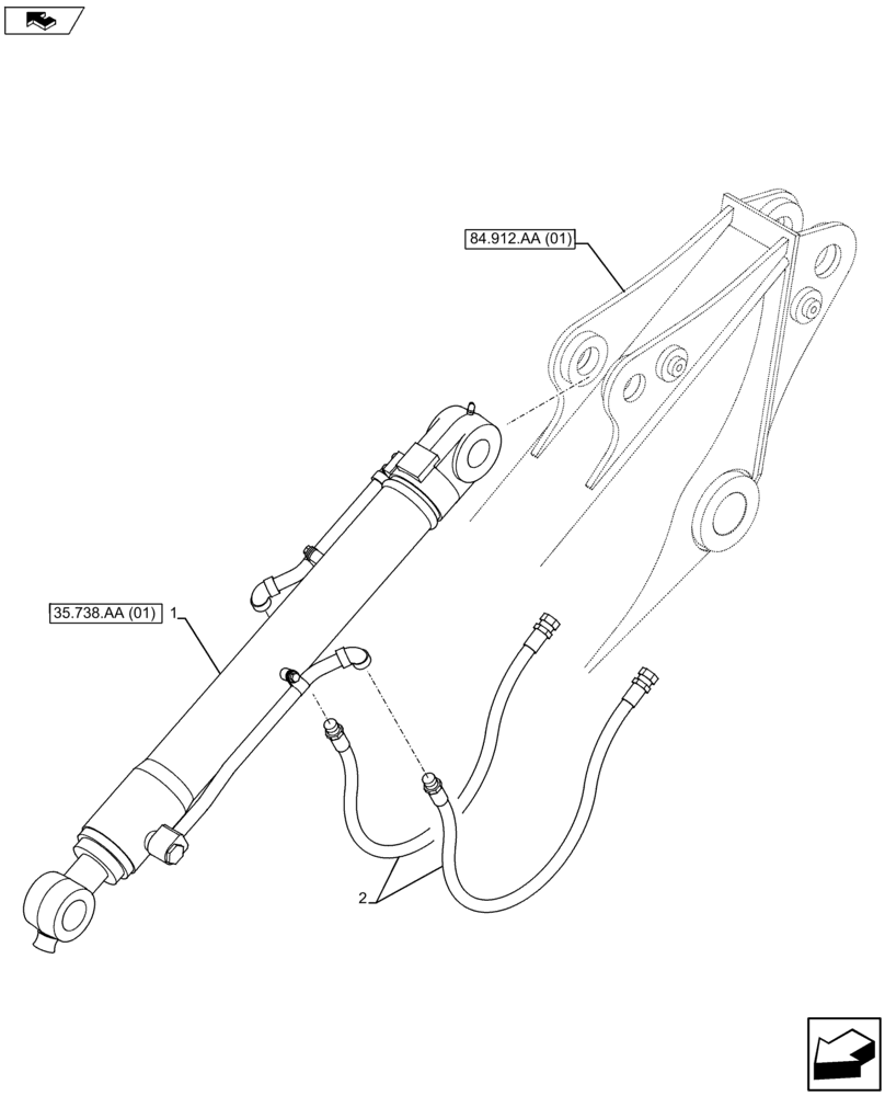 Схема запчастей Case CX75C SR - (35.738.AE[01]) - VAR - 781172 - HYDRAULIC LINE (35) - HYDRAULIC SYSTEMS