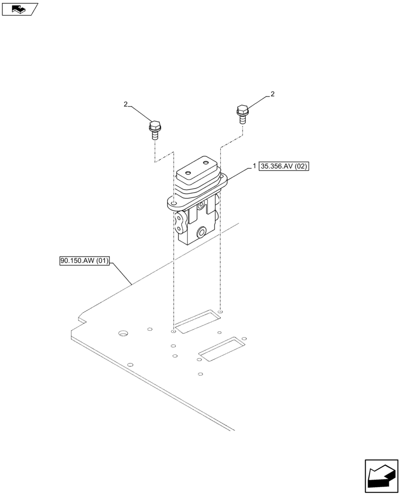 Схема запчастей Case CX75C SR - (35.356.AV[01]) - COMMAND VALVE (35) - HYDRAULIC SYSTEMS