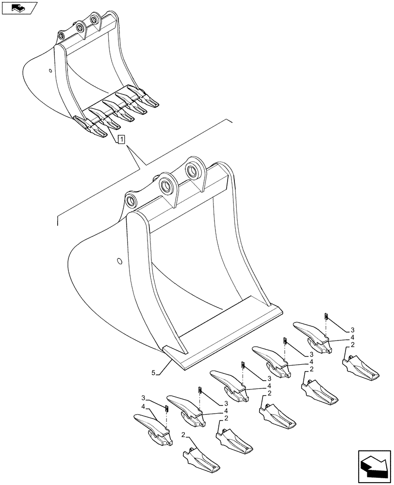 Схема запчастей Case CX75C SR - (84.100.AB[08]) - BUCKET (L=850MM) (84) - BOOMS, DIPPERS & BUCKETS