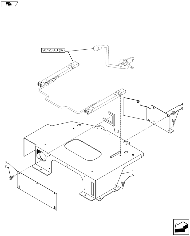 Схема запчастей Case CX80C - (90.160.BY[01]) - VAR - 781768 - SIDE CONSOLE ASSEMBLY (90) - PLATFORM, CAB, BODYWORK AND DECALS