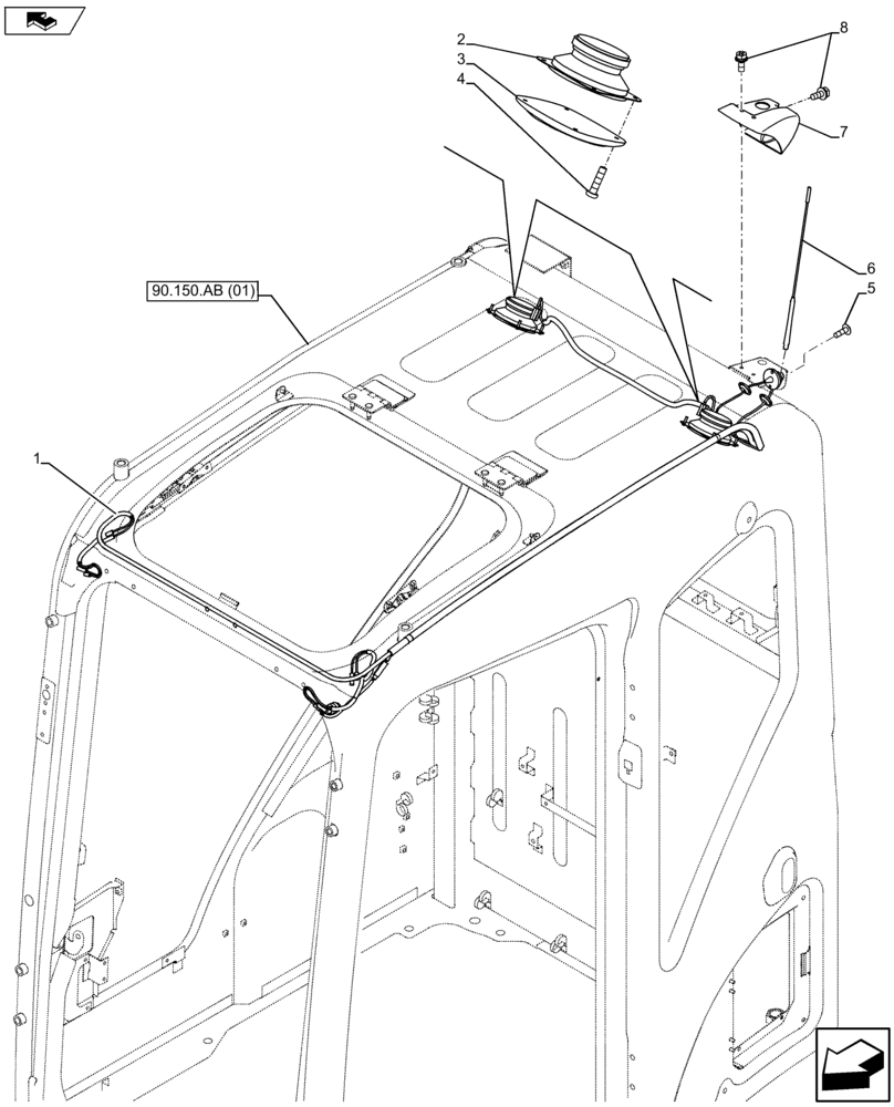 Схема запчастей Case CX75C SR - (55.512.AA[01]) - VAR - 781791 - CAB RADIO SET (55) - ELECTRICAL SYSTEMS